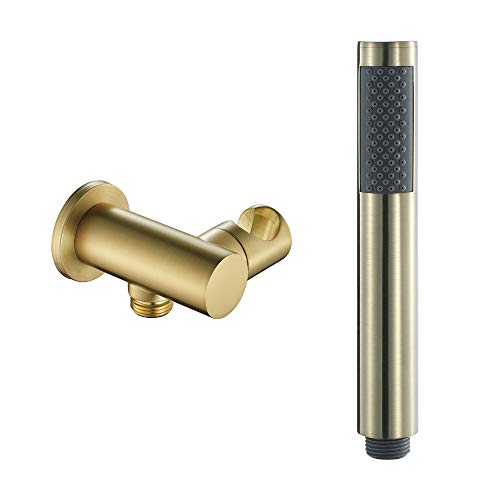 Pommeau de douche à main ronde haute pression or brossé avec support 360