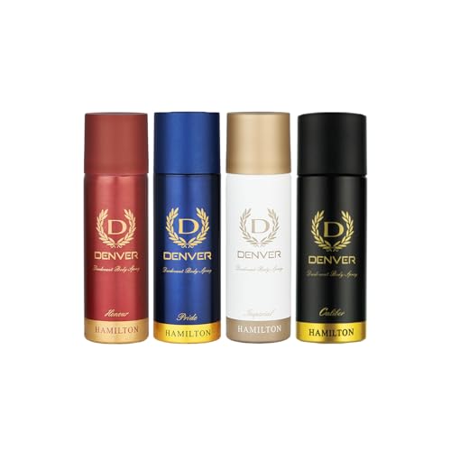 Image of DENVER Pride, Caliber, Imperial & Honour Nano Deodorant For Men 50ML Each, Pack of 4