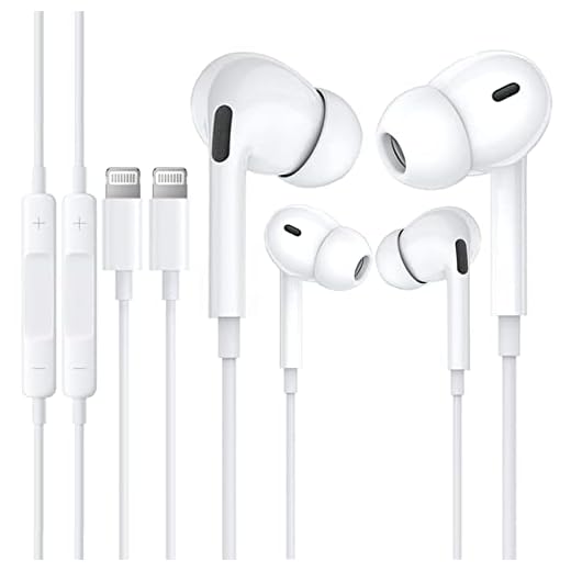 2 Pack-iPhone Earbuds with Lightning Connector(Built-in Microphone & Volume Control) in-Ear Stereo Headphone Headset Compatible with iPhone 12/SE/11/X/8/ipad - All iOS System[Apple MFi Certified]