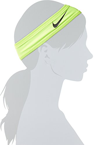 Nike Speed Performance Headband (One Size Fits Most, Volt/Black) Sweatband Swoosh Logo - Thumbnail 2
