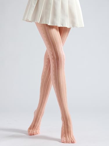 Image of Sahabowi Women Tights, Sheer High Waist Pantyhose, Vintage Control Top Stockings, Siwa7
