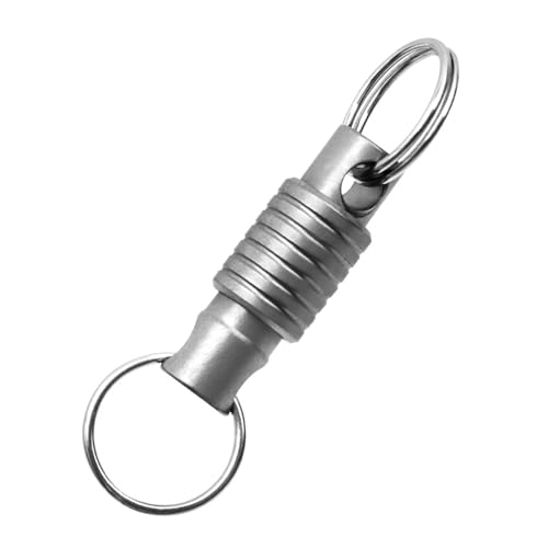 MiOYOOW Titanium Quick Release Keychain, 360° Rotating Heavy Duty Keychain Detachable Small Key Holder with Key Rings for Men Women
