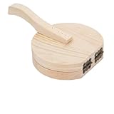 Tidevib Prensa de bolas de masa de madera, prensatelas manual de gua bao con mango antideslizante, 22 x 15 x 14 cm
