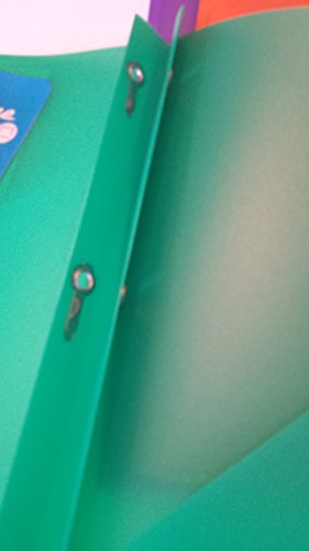 5-Pack C-Line 2 Pocket Heavyweight Poly Portfolio With Prongs, Letter Size, 5-Pack With One Of Each Blue, Green, Orange, Red And Yellow With Bonus Custom Advantageop Retractable Pen #TOP2