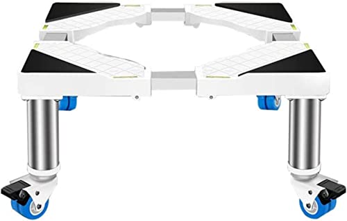 Base para lavadora, base para lavadora móvil con 4 ruedas, ruedas para frigorífico y congelador, carro ajustable de largo/ancho 45-65 cm, bandejas para secadora y frigorífico, accesorios para lavadora