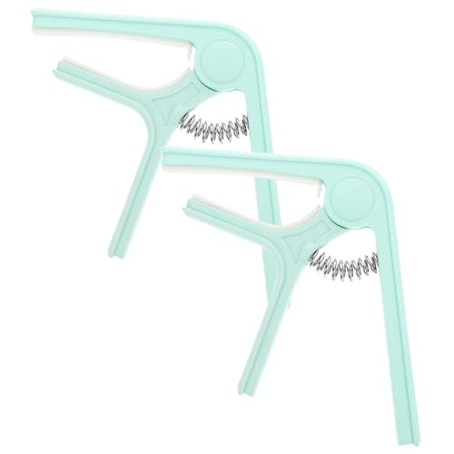 HANABASS Folk Guitar Capo Set 2pcs Acoustic Guitar Clamp Tuner Clip for Ukulele Anti-slip Perfect for Christmas Present