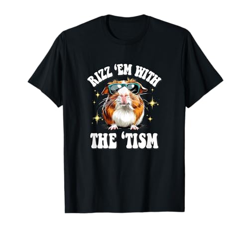 Rizz Em Tism Kids Wheek Merch Guinea Pig Lover Maglietta