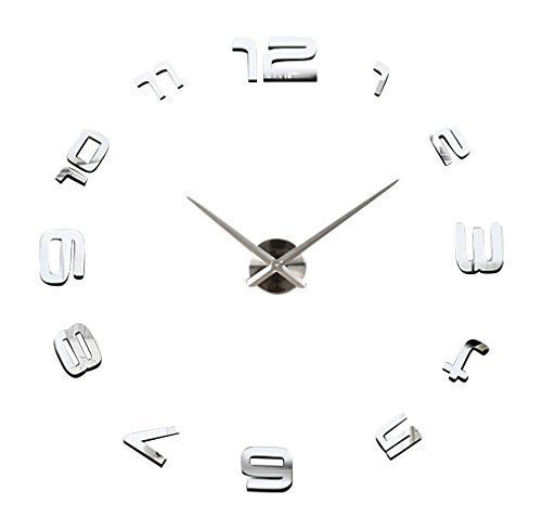Horloge murale argentée GMMH grand cadran design contemporain