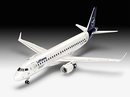 Revell 63883 Model Set Embraer 190 Lufthansa, Flugzeugmodellbausatz 1:144, 25,3 cm originalgetreuer Modellbausatz für… – Bild 4