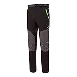 Izas Aletch - Pantalón de montaña para hombre, Multicolor (Black/Dark Grey/Lime), L
