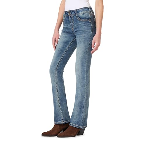 Image of WallFlower Luscious Curvy Bootcut Jeans for Women, Mid-Rise Insta Stretch Denim, Size-Inclusive Juniors Jeans