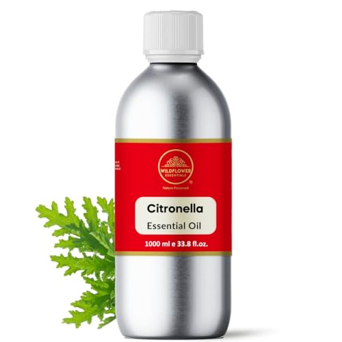 Image of Citronella Essential Oil for Diffuser and Aromatherapy, Skin, Massage, Candle and Soap Making Fragrance | Pure and Natural | Premium Grade 1 L (1000 ml)