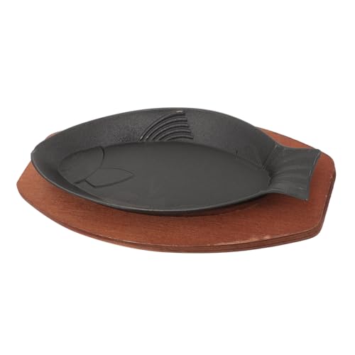 FUNNETOYU Sartén Parrilla Para Pescado 30,5x13,5 Cm Hierro Superficie Lisa Antiadherente Sartén Reutilizable Para Cocina En Casa y Barbacoa y Resistente Para Freír y Asar Alimentos