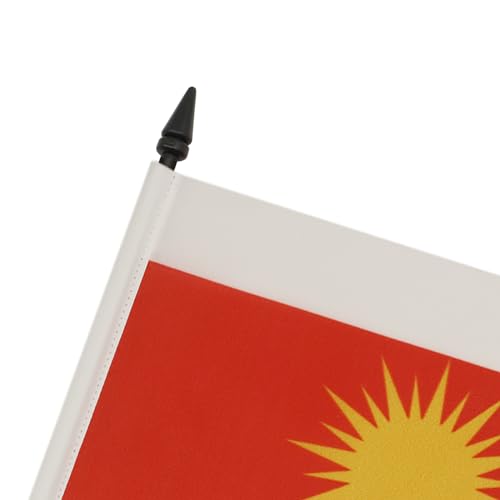 AZ FLAG - Tischflagge Jesiden Yazidism Neu - 21x14 cm - Yeziden Kurdisch Eziden Tischfahne 14 x 21 cm - Flaggen