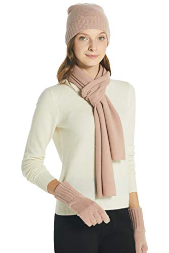 EURKEA 100% Cashmere Winter Scarf for Women, Warm & Soft, Gift Ready, Available in Solid Colors, Mauve