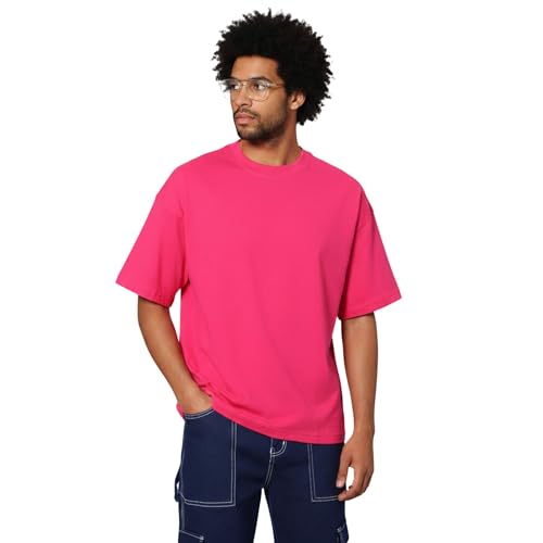 Image of Besick Oversized Plain Cotton Drop Shoulder Baggy fit Tshirt for Men