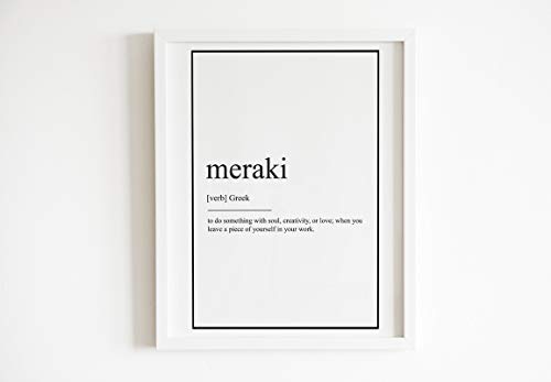 Meraki 11 x 14 in | Quote Definition - Wall Décor Art Prints– Kitchen or Nursery Wall Art – Premium Paper with HD Printing – Frame and Mount Not Included Meraki 11 x 14 in | Quote Definition - Wall Décor Art Prints– Kitchen or Nursery Wall Art – Premium Paper with HD Printing – Frame and Mount Not Included