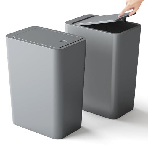 Ya en mundofriki.es: Kongming Cubo de basura para baño con prensa, 2 unidades estrecho para cocina, cubo de basura pequeño de 10 l con tapa, resistente a los olores, para cocinas, baños, oficinas, salón, dormitorio, WC