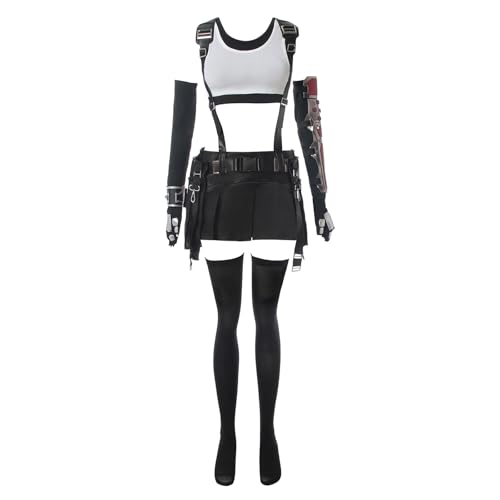 LTAKK Tifa Lockhart Cosplay Costume FF7 Remake Full Set Outfits Halloween, Large
