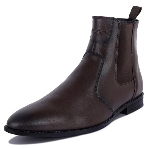 Image of LOUIS STITCH Men's Chelsea Boots | Handcrafted | High Ankle Boot| Comfortable Formal Office & Casual Wear Shoes | Dual Tone Patina Finish LSRGCL