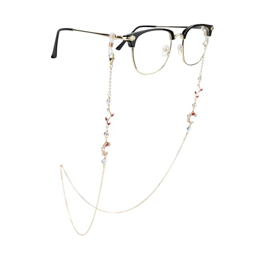EegantCho Modische Brillenkette der Frauen, Sonnenbrille Anti Verlust, Lesebrille Rahmen, vergoldeter Farbschutz, exquisite Geschenkbox Verpackung (Mond)