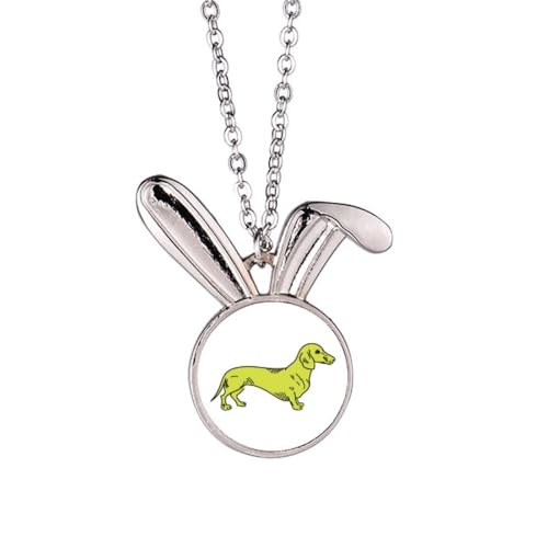 Collier lapin jaune et son motif chien le cadeau d'anniversaire idéal