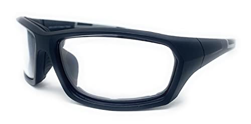 The Biker Motorcycle Padded Glasses Shades, Outdoor Sports Wrap Around Sunglasses, Clear Lens Medium #TOP1