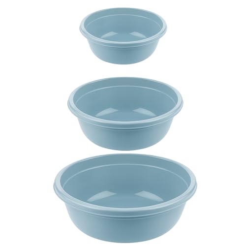 BORNSHINE Set de 3 Bassines Rondes en Plastique Sans BPA – 5L, 7.5L et 10.5L – Cuvettes...