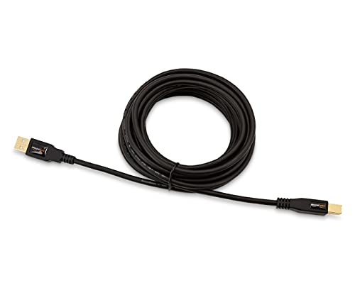 Image of Amazon Basics USB-A to USB-B 2.0 Cable for Printer or External Hard Drive, Gold-Plated Connectors, 16 Foot, Black