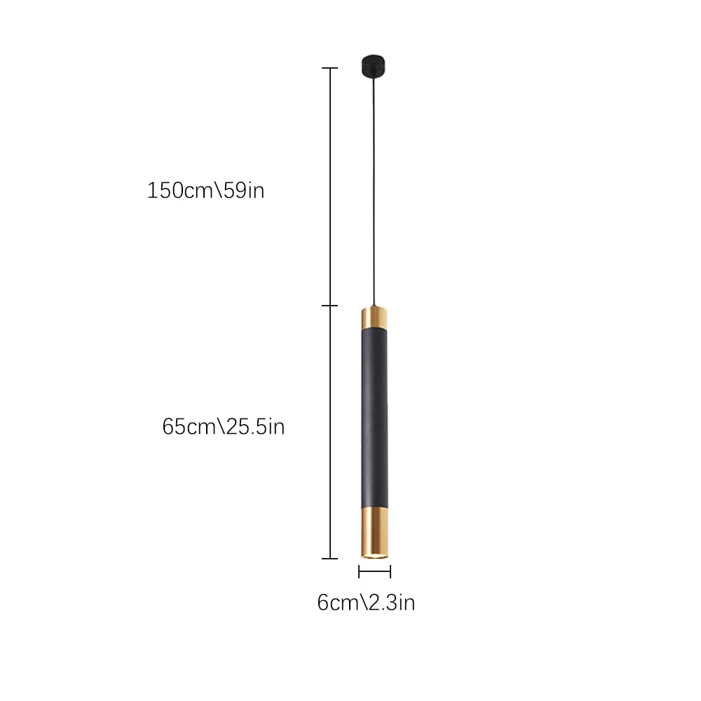 Lampada a Sospensione Ultrasottile a Tubo Lungo, luci a Sospensione a Flauto Nero, lampadario lineare in Metallo, Moderne lampade a Sospensione a LED - 3000K, lampadario Decorativo a Goccia da ba