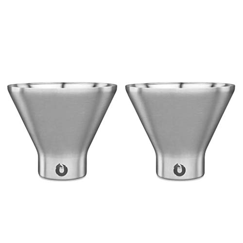 SNOWFOX Insulated Stemless Martini Glasses, Vacuum Insulated Stainless Steel for Cold Drinks, Cocktail Glasses for Espresso Martinis, Set of 2, Margarita Glasses, Bar Accessories, 8 oz by Snowfox - Used condition - US$28.51