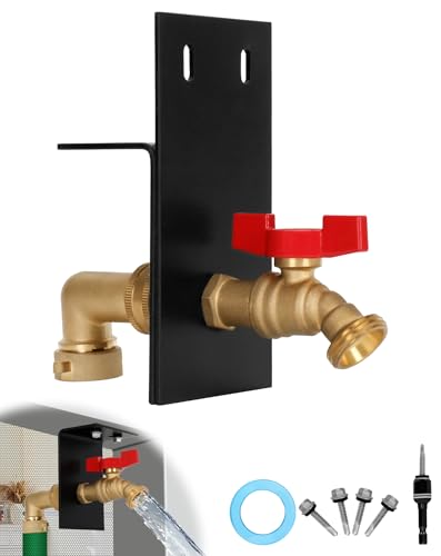 Powhorse Brass Hose Bib Extender Kit, Outdoor Faucet Extender with Screen Door Adapter, Heavy-Duty Spigot Extender for Indoor-to-Outdoor Water Access, Ideal for Garden, Pool, Patio & Backyard Cleaning