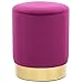 vidaXL Sgabello Lusso Imbottito in Schiuma Morbido Elegante Moderno Poggiapiedi Tavolino Base in Metallo Pouf Viola e Oro in Velluto
