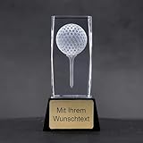 Deitert 3D - Glastrophäe Golf mit schwarzem Glassockel 14 cm