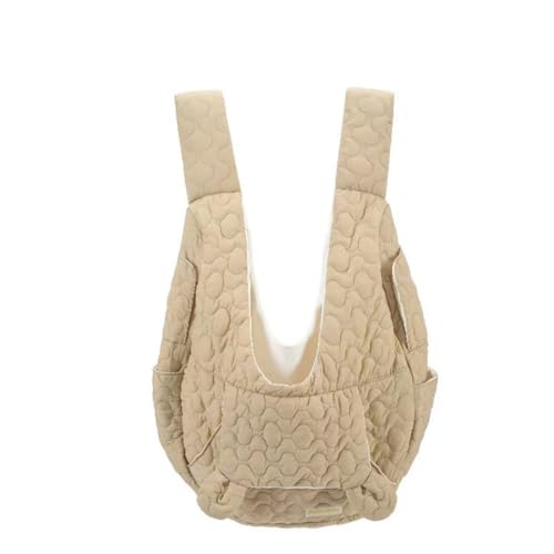 Honey Zone 熊型ペットスリング 小型犬猫用 抱っこ紐 ポケット付 軽量 通気性 飛び出し防止 耐久性 料理/散歩/旅行に最適 調節可能バックル (カーキ)