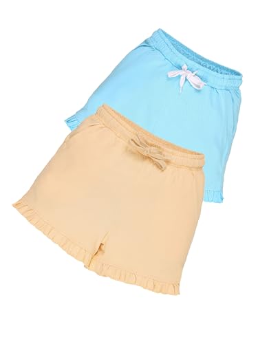 Image of KiddoPanti Girls 100% Cotton Bottom Hem Frill Hot Shorts