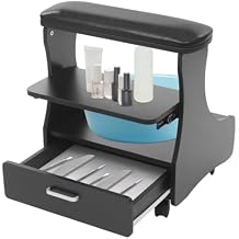 Pedicure Foot Rest, Portable Foot Bath Spa Cart w/Drawer&Wheels, Pedicure Stand for Beauty Salon or Nail Tech Spa, Massage Station