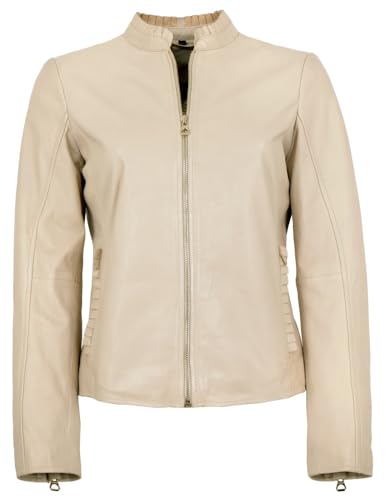 Gipsy - Damen Echtleder Lederjacke Lammnappa light beige Größe L