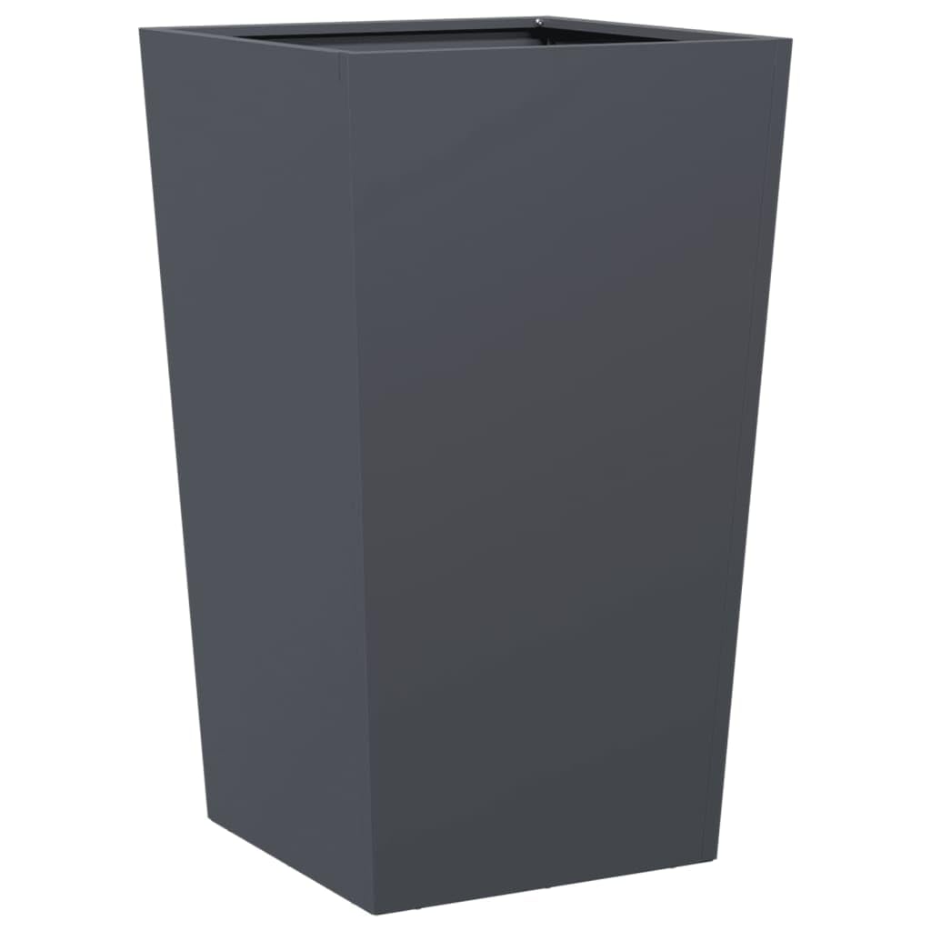 Fioriera da Giardino in Acciaio Antracite 45x45x75 cm | Struttura alta a colonna per balcone e terrazzo. Vaso capiente per piante e fiori con base solida 35x35 cm.