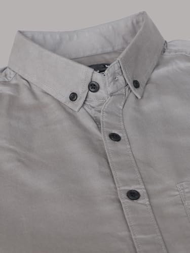 Image of Majestic Man Classic Slim Fit Solid Cotton Casual Shirt with Button-Down Collar