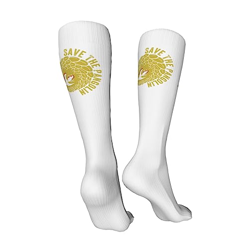 Save The Pangolin Knee High Socks For Women Long Tube Socks Athletic Compression Socks Unisex High Socks Girls2