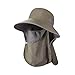 predolo Fishing Hat with Neck Flap for Men Women Windproof Strap Sun Protection Cap Bucket Hats for Hiking Climbing Cycling, Dark Green