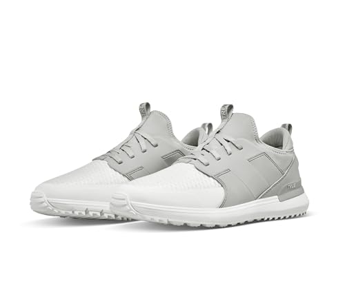 TRUE Linkswear Men's Lux G Waterproof Golf Shoes – White Grey – Size 11.52