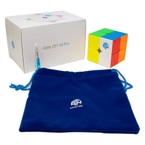 Image of GAN 251 M PRO 2x2 Magnetic Speed Cube | Core Magnets, Adjustable Magnet Strength & Frosted Finish | Premium Stability, Control & Fast Turning Professional Puzzle