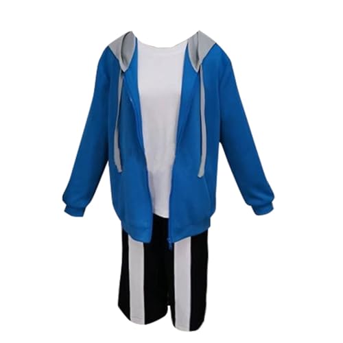 AwwwCos Cosplay Costume Casual Sweatshirt Blue Coat Sportswear Men Halloween Party Roleplay Outfit M
