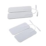 HOODANCOS 4 Stück Teiliges Elektrodenset mit leitfähigem Gel Selbstklebende Physiotherapie Pads für EMS Reizstromgeräte Wiederverwendbare Schmerzlinderung für Nacken Rücken und Schultern