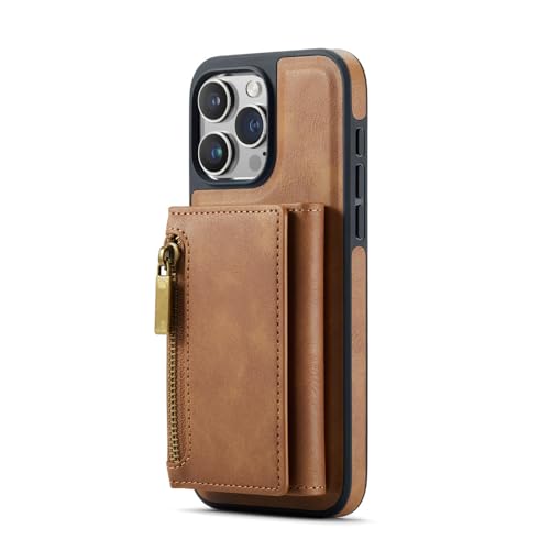Coque en cuir marron iPhone 12 Pro ENILSA étui de protection magnétique haut de gamme