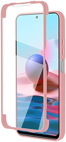 Samsung Galaxy A13 4G Case with Built-in Screen Protector, 360 Degree Full Body Protective Military Grade Shockproof Clear Cover Rugged Bumper Slim Phone Case for Samsung A13 4G 6.6-Inch, Pink