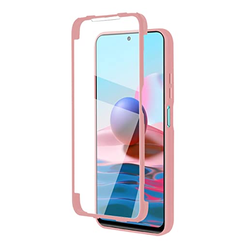 Huzhide Samsung Galaxy A03S Case with Built-in Screen Protector, 360 Degree Full Body Protective Military Grade Shockproof Clear Cover Rugged Bumper Slim Phone Case for Samsung Galaxy A03S, Pink
