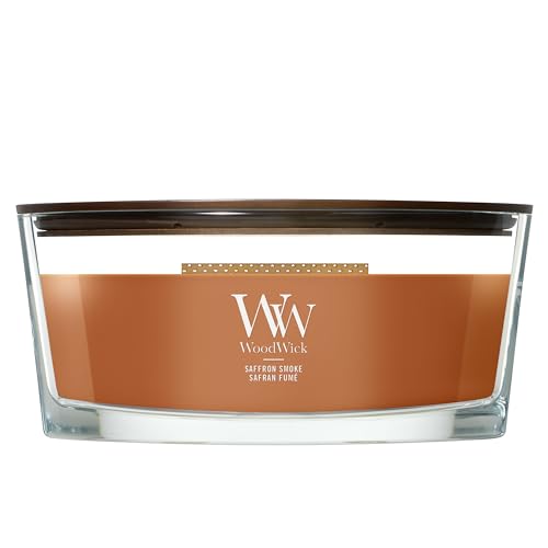 WoodWick Candela profumata | Candela Ellipse | Saffron Smoke | Regali perfetti per donne